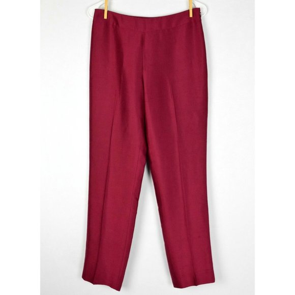 Ann Taylor Pants - ANN TAYLOR 100% SILK RED STRAIGHT LEG DRESS PANTS
